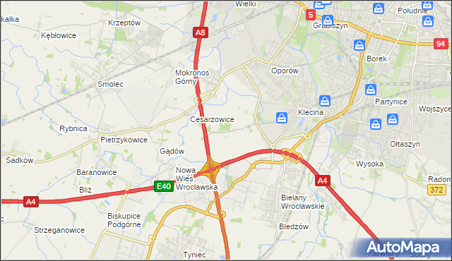 mapa Zabrodzie gmina Kąty Wrocławskie, Zabrodzie gmina Kąty Wrocławskie na mapie Targeo