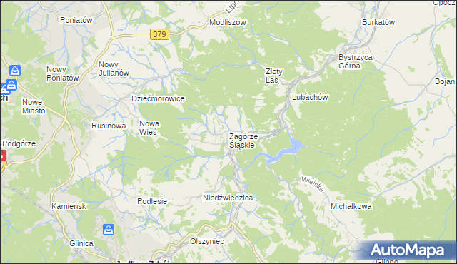 mapa Zagórze Śląskie, Zagórze Śląskie na mapie Targeo