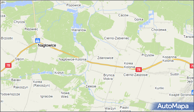 mapa Zdanowice, Zdanowice na mapie Targeo