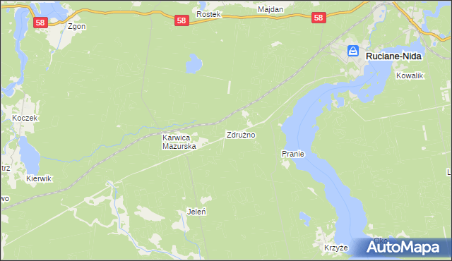 mapa Zdrużno, Zdrużno na mapie Targeo