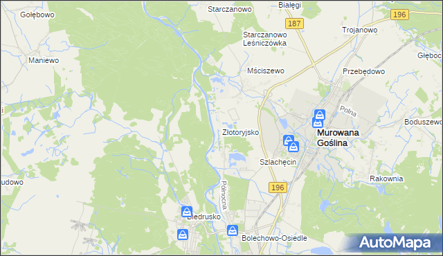 mapa Złotoryjsko, Złotoryjsko na mapie Targeo