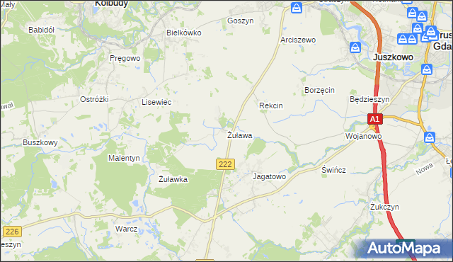 mapa Żuława, Żuława na mapie Targeo