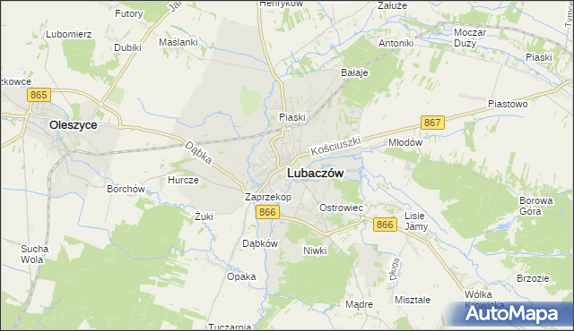 mapa Lubaczów, Lubaczów na mapie Targeo