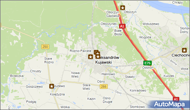 mapa Aleksandrów Kujawski, Aleksandrów Kujawski na mapie Targeo