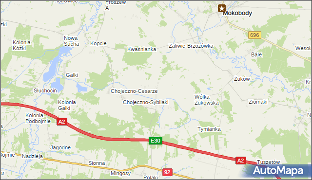 mapa Aleksandrówka gmina Grębków, Aleksandrówka gmina Grębków na mapie Targeo