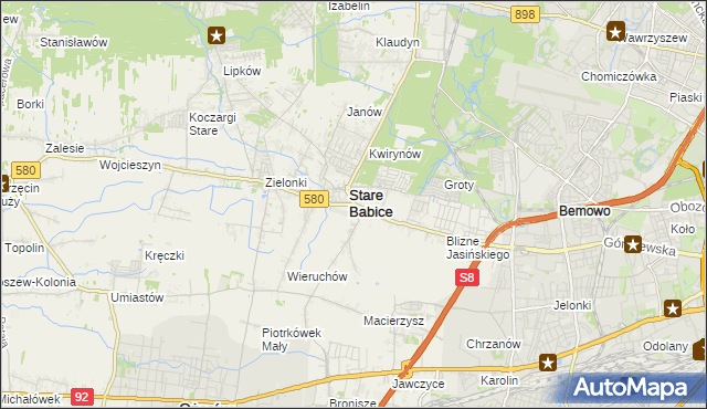 mapa Babice Nowe, Babice Nowe na mapie Targeo
