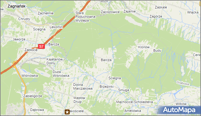 mapa Barcza, Barcza na mapie Targeo