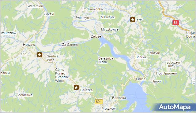 mapa Bereżnica Niżna, Bereżnica Niżna na mapie Targeo