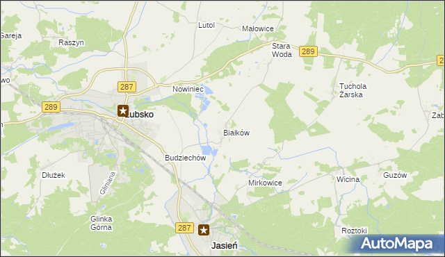mapa Białków gmina Lubsko, Białków gmina Lubsko na mapie Targeo