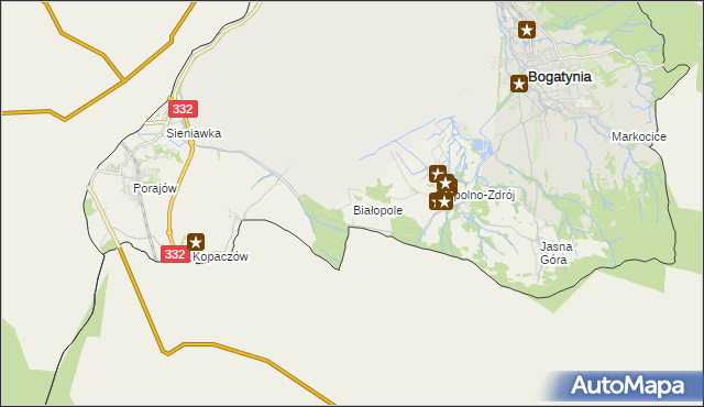 mapa Białopole gmina Bogatynia, Białopole gmina Bogatynia na mapie Targeo