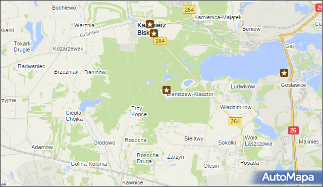 mapa Bieniszew, Bieniszew na mapie Targeo