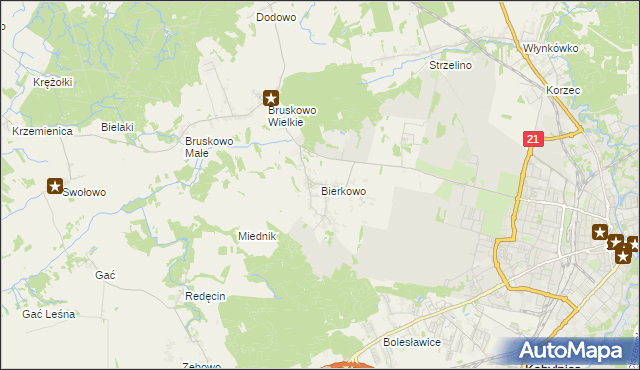 mapa Bierkowo, Bierkowo na mapie Targeo