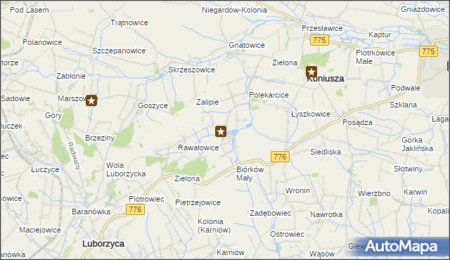 mapa Biórków Wielki, Biórków Wielki na mapie Targeo