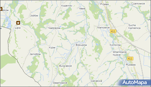 mapa Biskupów, Biskupów na mapie Targeo