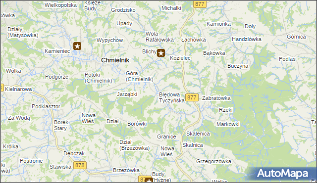 mapa Błędowa Tyczyńska, Błędowa Tyczyńska na mapie Targeo