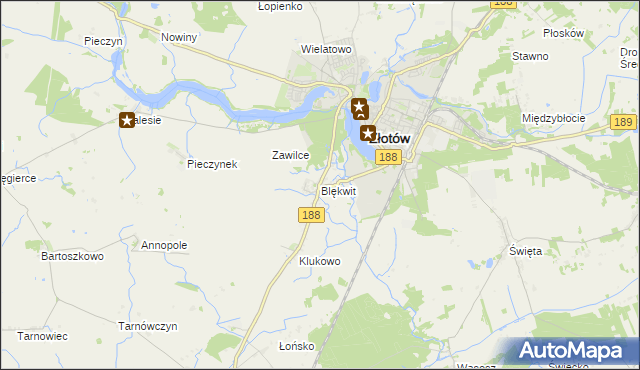 mapa Blękwit, Blękwit na mapie Targeo