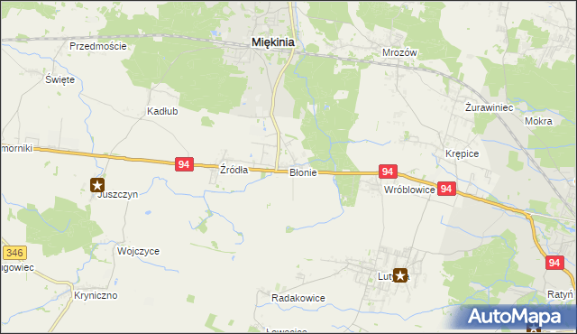 mapa Błonie gmina Miękinia, Błonie gmina Miękinia na mapie Targeo