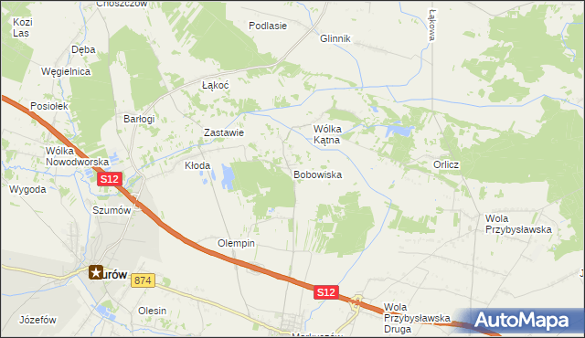 mapa Bobowiska, Bobowiska na mapie Targeo