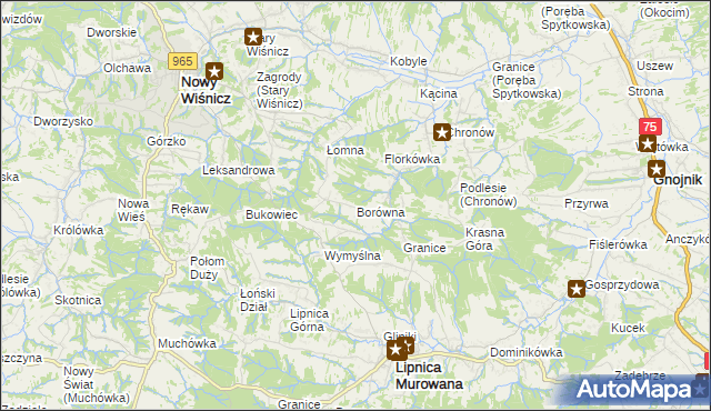 mapa Borówna, Borówna na mapie Targeo