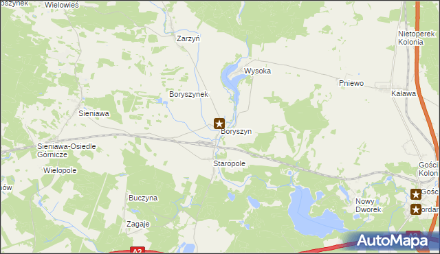 mapa Boryszyn, Boryszyn na mapie Targeo