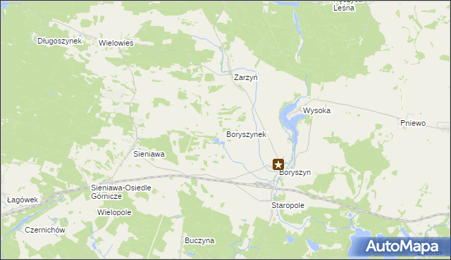 mapa Boryszynek, Boryszynek na mapie Targeo