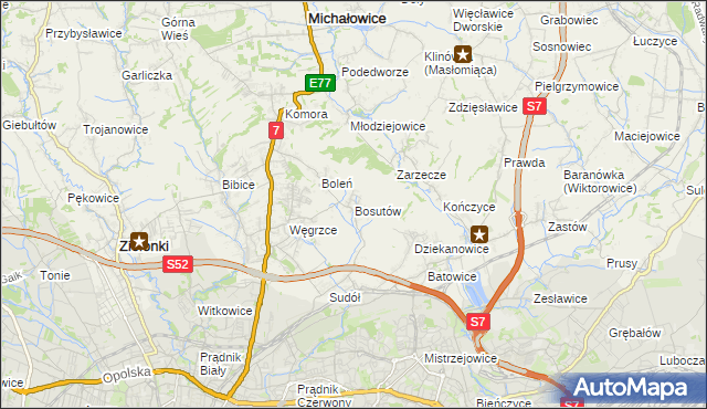 mapa Bosutów, Bosutów na mapie Targeo