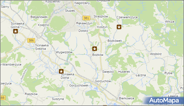mapa Bożków, Bożków na mapie Targeo