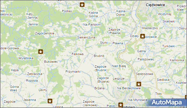 mapa Bruśnik, Bruśnik na mapie Targeo