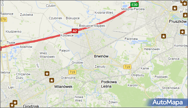 mapa Brwinów, Brwinów na mapie Targeo