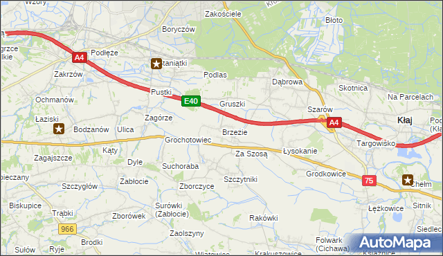 mapa Brzezie gmina Kłaj, Brzezie gmina Kłaj na mapie Targeo