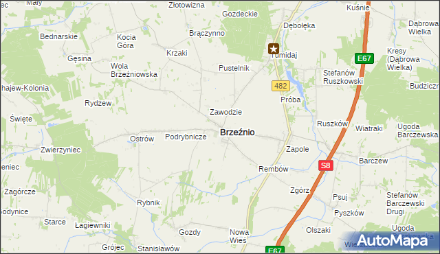 mapa Brzeźnio, Brzeźnio na mapie Targeo