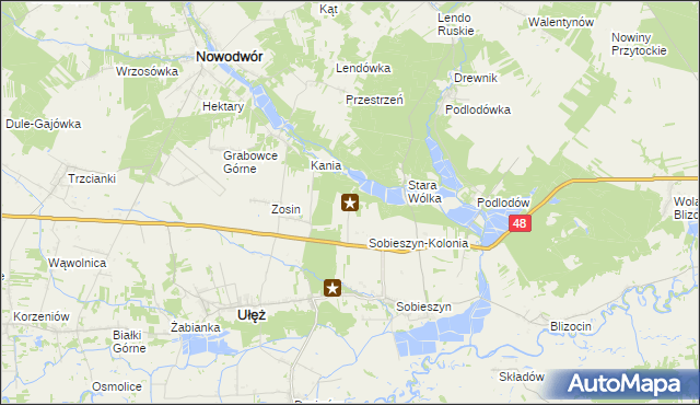 mapa Brzozowa gmina Ułęż, Brzozowa gmina Ułęż na mapie Targeo