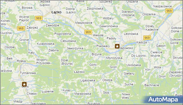 mapa Brzyna, Brzyna na mapie Targeo