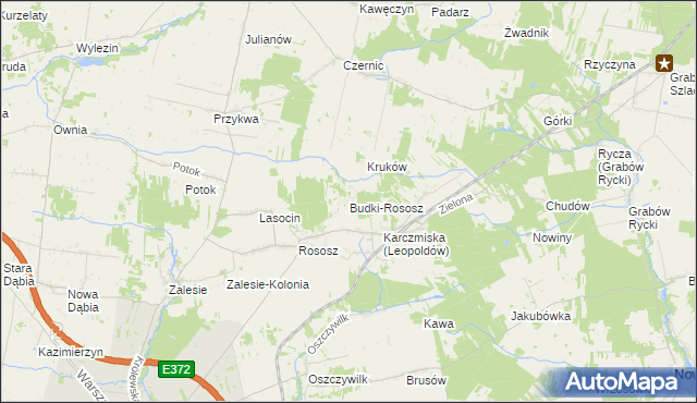 mapa Budki-Rososz, Budki-Rososz na mapie Targeo