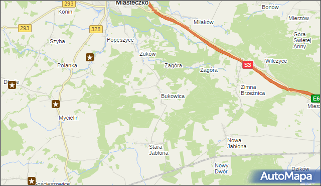 mapa Bukowica, Bukowica na mapie Targeo