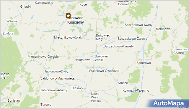 mapa Bukowiec Wielki, Bukowiec Wielki na mapie Targeo