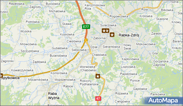mapa Chabówka, Chabówka na mapie Targeo