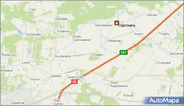 mapa Chajęty, Chajęty na mapie Targeo