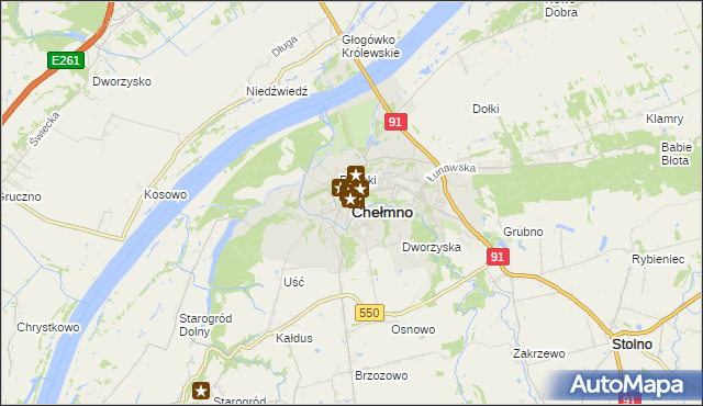 mapa Chełmno, Chełmno na mapie Targeo