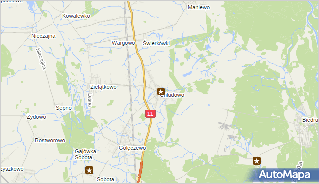mapa Chludowo, Chludowo na mapie Targeo