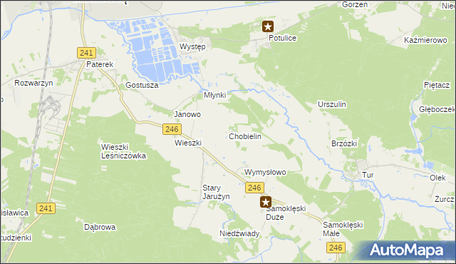 mapa Chobielin, Chobielin na mapie Targeo
