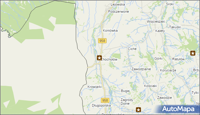 mapa Chochołów gmina Czarny Dunajec, Chochołów gmina Czarny Dunajec na mapie Targeo