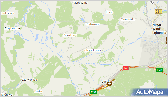 mapa Chocielewko, Chocielewko na mapie Targeo