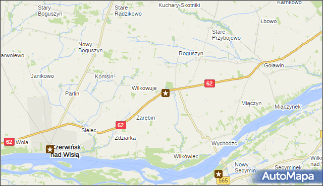 mapa Chociszewo gmina Czerwińsk nad Wisłą, Chociszewo gmina Czerwińsk nad Wisłą na mapie Targeo