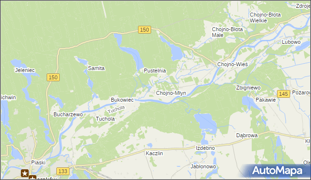 mapa Chojno-Młyn, Chojno-Młyn na mapie Targeo