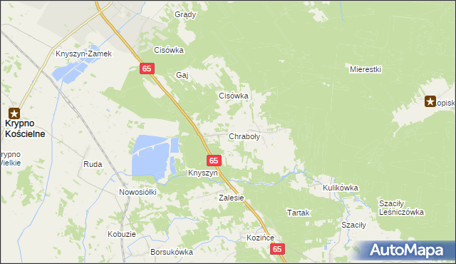 mapa Chraboły gmina Dobrzyniewo Duże, Chraboły gmina Dobrzyniewo Duże na mapie Targeo