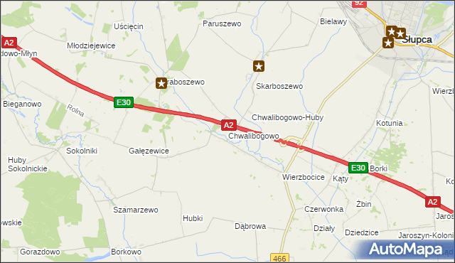 mapa Chwalibogowo gmina Strzałkowo, Chwalibogowo gmina Strzałkowo na mapie Targeo