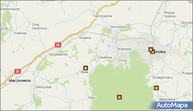 mapa Chwałków, Chwałków na mapie Targeo