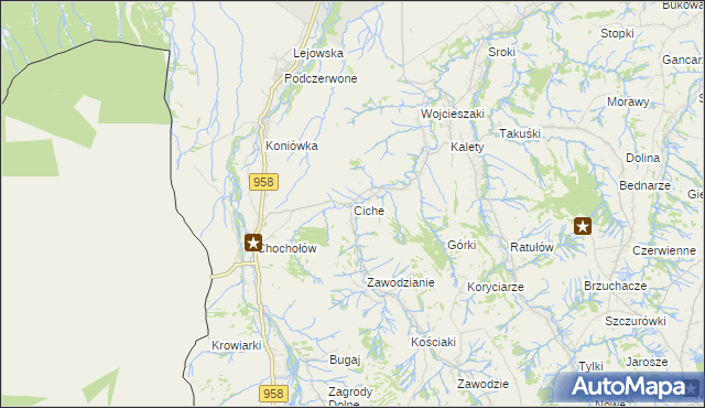 mapa Ciche gmina Czarny Dunajec, Ciche gmina Czarny Dunajec na mapie Targeo