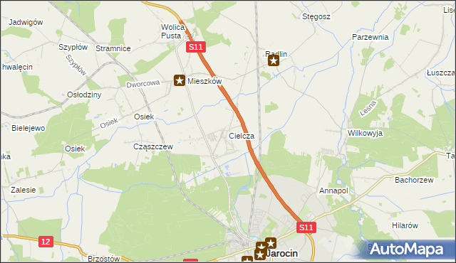mapa Cielcza, Cielcza na mapie Targeo